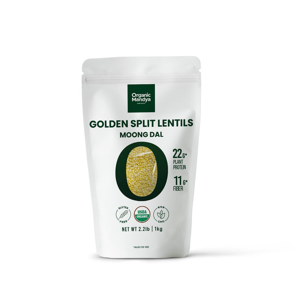 Organic Mandya Golden Split Lentils 1Kg (Premium Split Green Gram Dal)